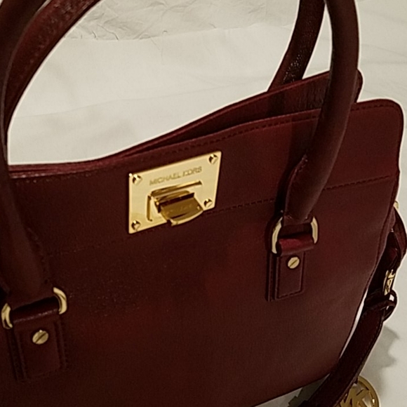 New Michael Kors satchel tote handbag red leather - Picture 3 of 11